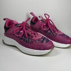 NEW Kurt Geiger Women's Size US 7 / 37 Pink Tweed Kensington Sneaker Shoes